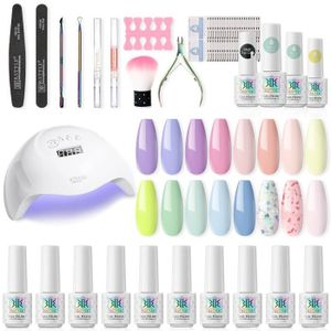 KIT FAUX ONGLES RSTYLE Kit Vernis Semi Permanent Complet,16 Couleu