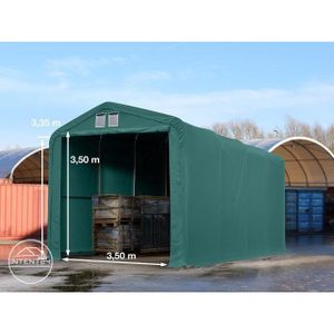 TONNELLE - BARNUM Hangar TOOLPORT 4x8m - PVC 550g/m² - Vert foncé - 