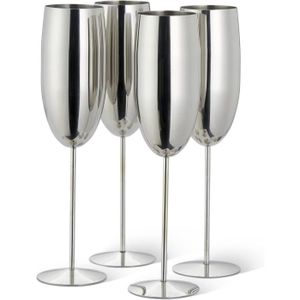 Verre à cocktail Oak & Steel - 4 Flûtes À Champagne En Acier Inoxyd