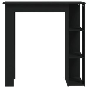 MEUBLE ÉTAGÈRE RHO - Tables - Table de bar avec étagère Noir 102x50x103,5 cm Aggloméré - DX3146
