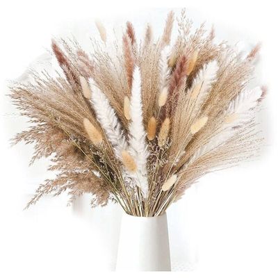 QUARKZMAN 30 Fausse Herbe De Pampa Rose 55cm - Décoration Fluffy Pour Salon Mariage Et Fête