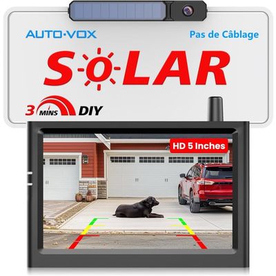 AUTO-VOX Panneau Solaire Compatible Solar4 – Haute Efficacité 23% – Pour Caméra Recul Sans Fil Voiture/Camion/Caravane