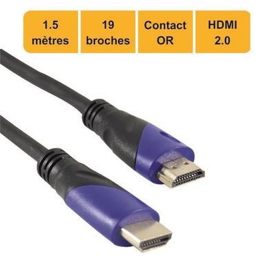 Câble Hybride Schuko/Powercon + DMX 3 Pôles Pronomic 2.5m