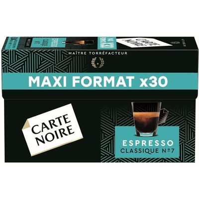 LOT DE 2 - CARTE NOIRE - Espresso Classique N°7 Café Compatibles Nespresso  - boite de 10 capsules - 50 g