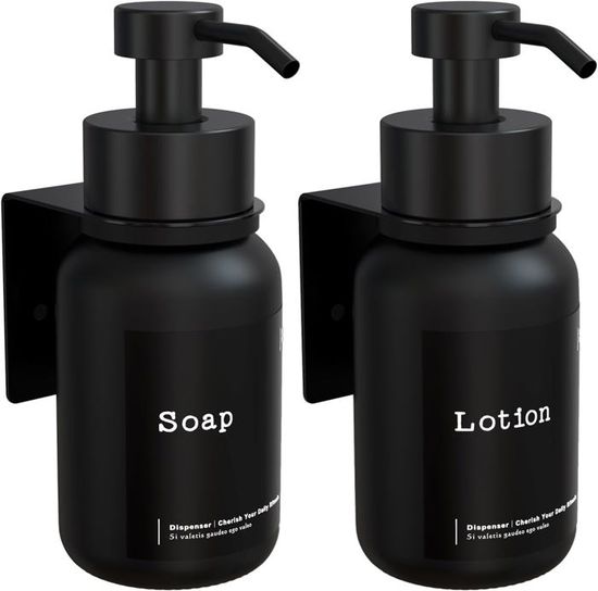 Distributeur De Savon Mural NICEME 300ml - 2 Pièces Avec Étiquettes Et Clé - Pour Maison Ou Pro