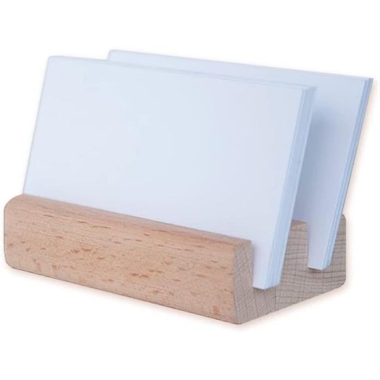 Lot De 2 Supports Pour Cartes De Visite - Présentoir De Bureau élégant - Organisation Cartes Et Mémos - Dimensions 10,6 X 5,5 X 4,7 Cm - Blanc