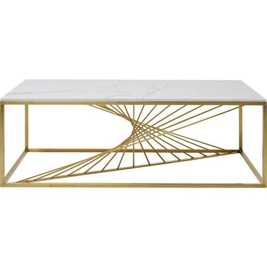 Table basse Art effet marbre 140x70cm Kare Design - Salon - Jaune - Contemporain - Design