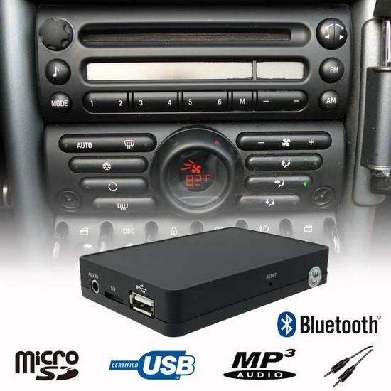 Bluetooth USB SD MP3 Mains Libres Adaptateur pour MINI Cooper