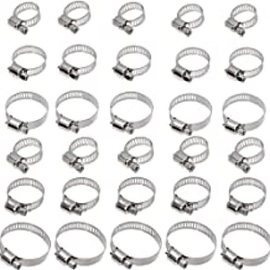 RGFXA Lot De 30 Colliers De Serrage En Acier Inoxydable De 4,5 Cm, 2 Trous Pour Câble En U, Colliers De Serrage En U En Métal Pour Fixation De Tuyaux Sur Diverses