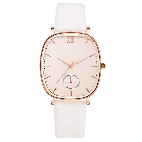 Montre Femme Budget Beauté – Cadran Lune, Boîtier Doré, Bracelet Beige – Style Astro
