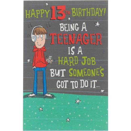 Carte D Anniversaire 13 Ans Pour Lui Ami Motif Amusant Pour 