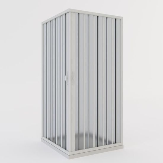 Parois de douche pliante en PVC - IDRALITE - Modèle Aster Centrale - Blanc - Carré - 70x70 cm