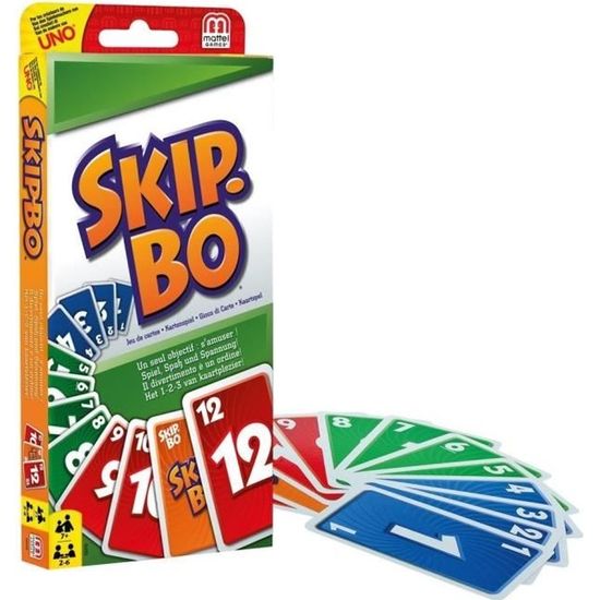 Jeu de Cartes SKIP-BO - MATTEL GAMES - Pour 2 à 8 joueurs - Dès 7 ans
