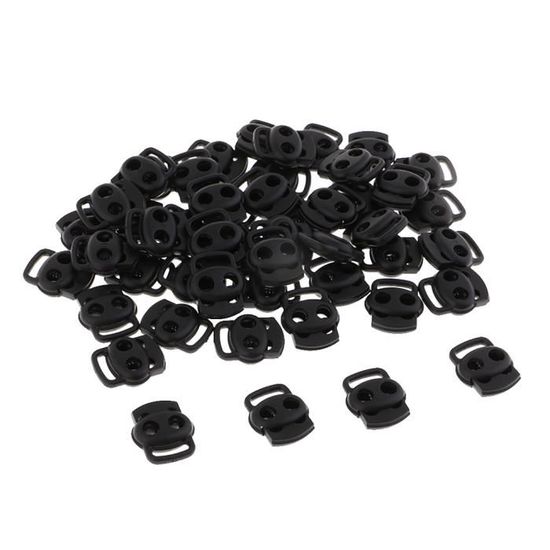 10 Arrêts De Cordon + 20 Clips De Queue - Serrure Plastique Double Trou, Ajusteur élastique Pour Lacets, Vêtements, Sacs