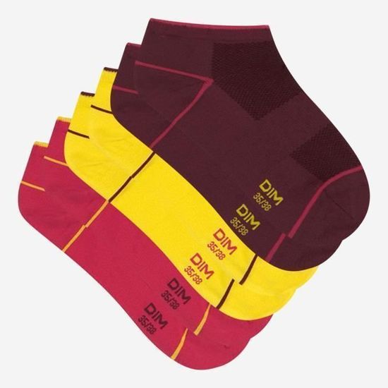 Socquettes Sport Dim Enfants - Lot X4, Maintien Et Respirabilité, 99% Polyester