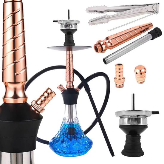 Rman® Hookah 45CM Chicha Narguilé Avec Tube En Silicone Et TêTe De