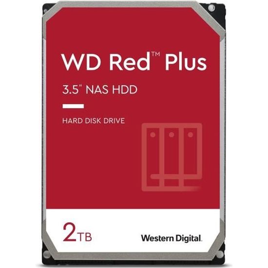 WD Red™ Plus - Disque dur Interne NAS - 2To - 5400 tr/min - 3.5" (WD20EFZX)