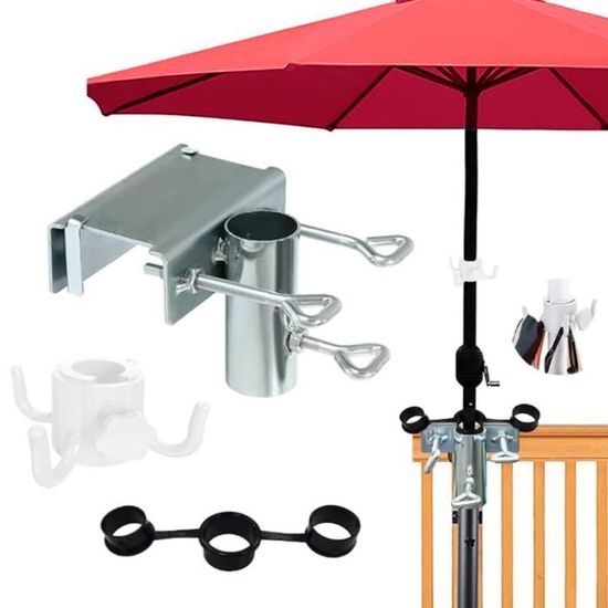 Pied de Parasol Balcon,YSTP Support Parasol Balcon,Fixation Parasol Balustrade,Support Parasol Table,Ajustement Maximal 5 cm