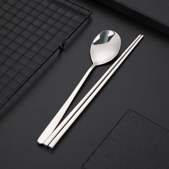 Set de baguettes et cuillères en acier inoxydable 225 mm - Ustensile de cuisine - Achat & prix
