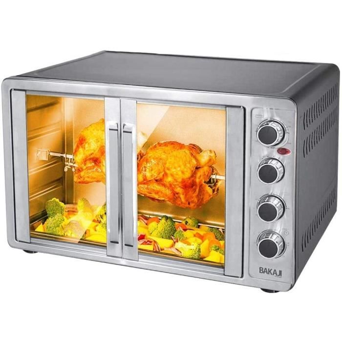 Four 55 L noir 2000 W ventilé avec lumière 