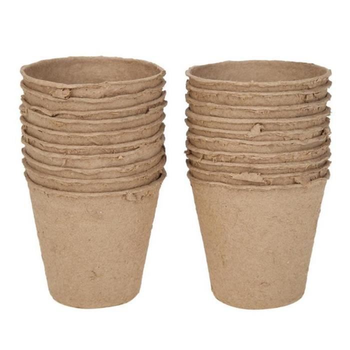 20 Pcs Jardin Plantes Pépinière Pots De Papier Biodégradables Semis Raising Tasses