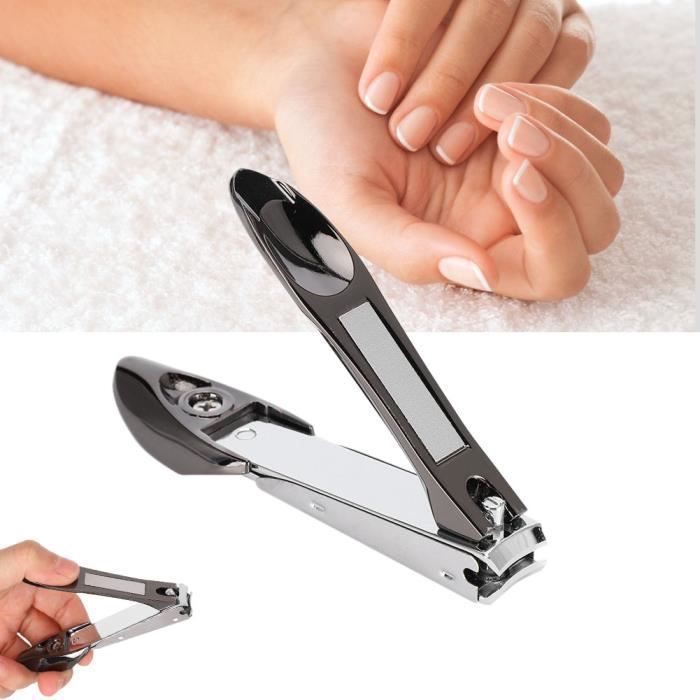 Lime à ongles professionnelle de coupe-bordures de coupe-ongles en acier au carbone avec étui(noir)-CHE