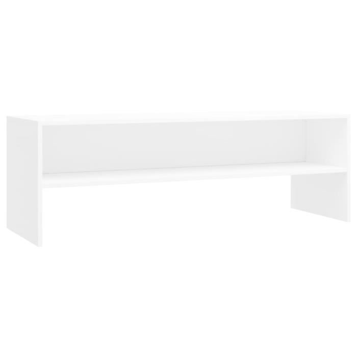 Meuble TV Blanc 120 x 40 x 40 cm Aggloméré-QIM