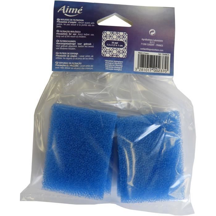 AIME Lot de 4 Mousse de filtration biologique pour aquarium - Avec cavalier