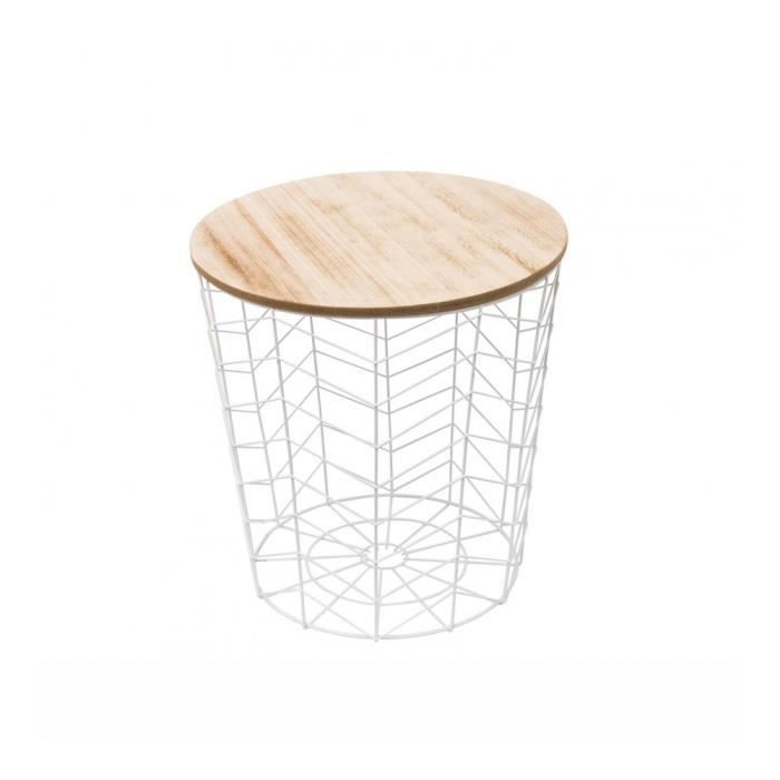 Table filaire blanche chevron-The home deco factory Blanc