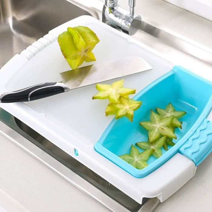 Planches à découper au-dessus de l'évier pour la cuisine, planche à découper avec conteneurs en plastique, planche à découper ave316