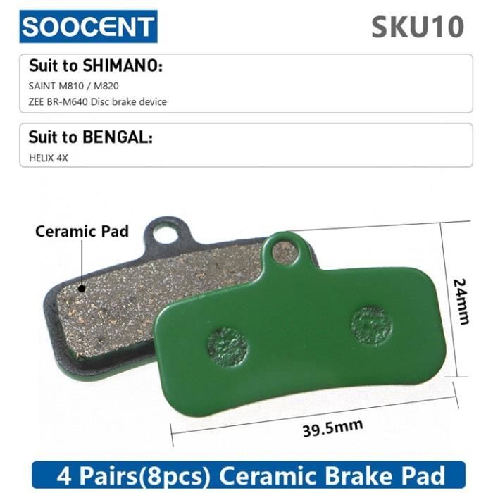 Pièce Détachée,4 paires (8 pièces) vtt vélo hydraulique disque céramique plaquettes de frein pour SHIMANO SRAM AVID HAYES - Type 10