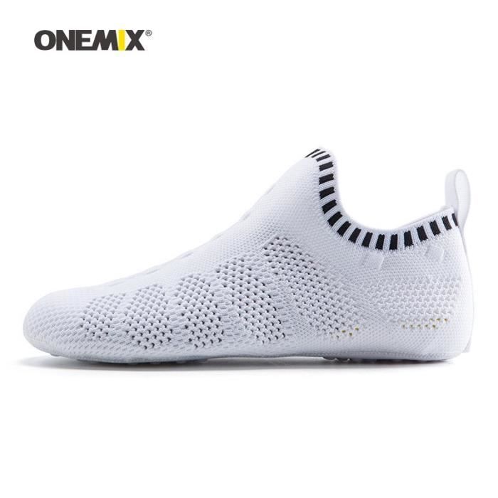 Accessoires Fitness - Musculation,ONEMIX hommes Yoga Sports chaussettes pour femmes maille légère - Type White Black-US 8(EUR 41)