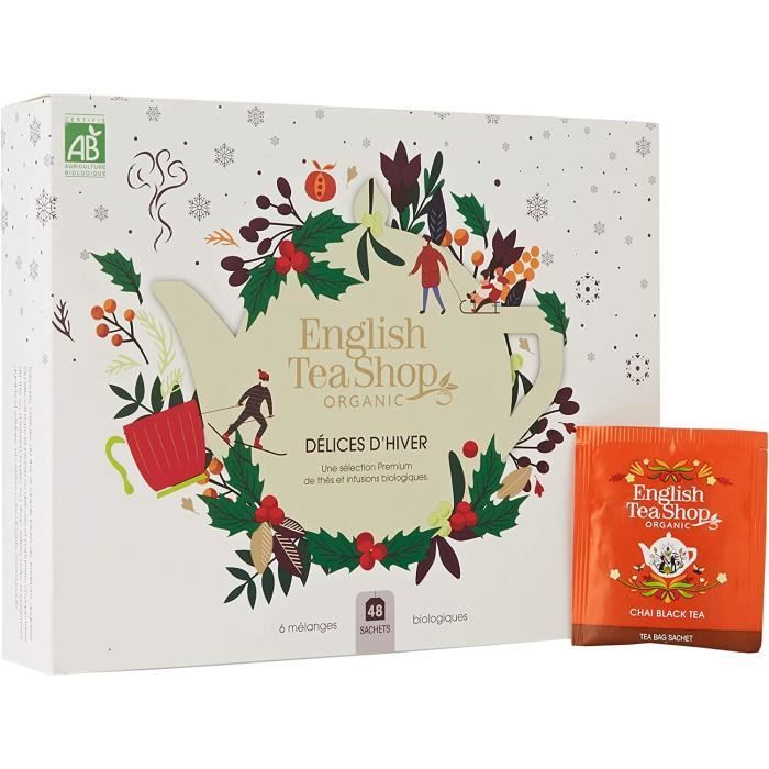Coffret thés et infusions bio English Tea Shop - Délices d'hiver - Assortiment 48 sachets - Idée cadeau de Noël
