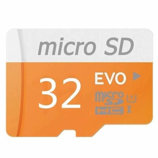 Carte Mémoire Micro SD 32Go(Orange) + Adaptateur SD