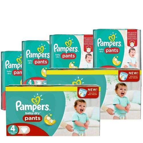 448 x couches bébé Pampers - Taille 4 baby dry pants