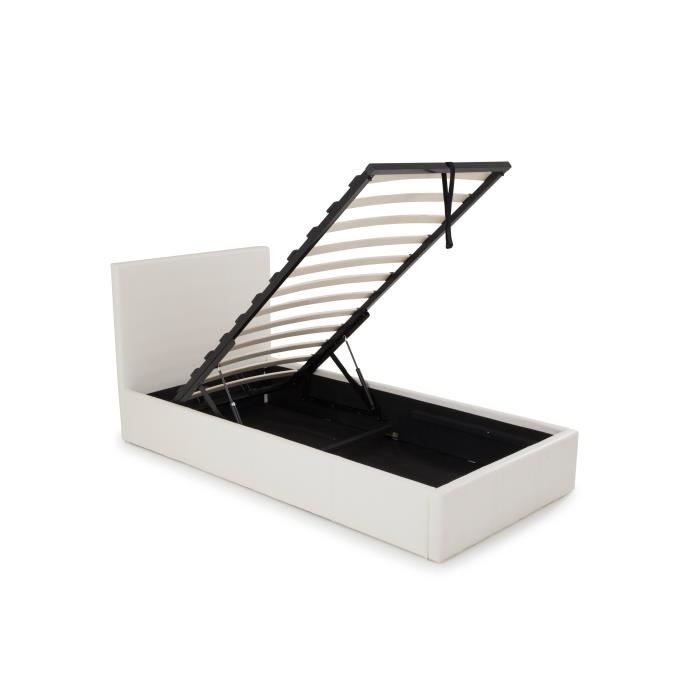 Lit Coffre 90x190 - Option LED Blanc - STONA
