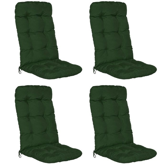 Set de 4 coussins pour chaise à haut dossier Flair HL 120x50x8cm vert foncé Set de 4 coussins pour chaise à haut dossier Flair HL 120x50x8cm vert foncé