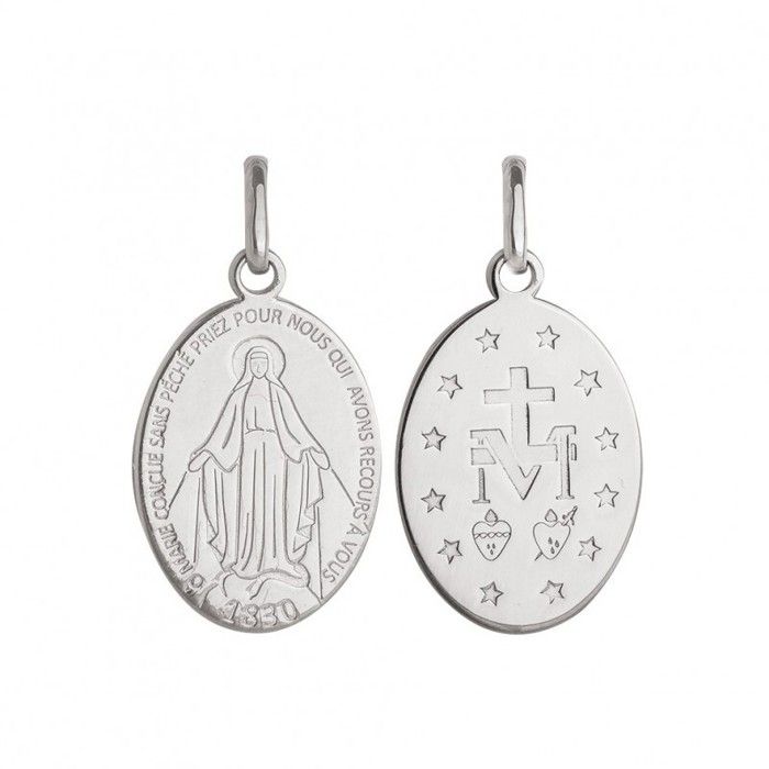 Pendentif medaille miraculeuse gravée argent massif 925/000 garanti