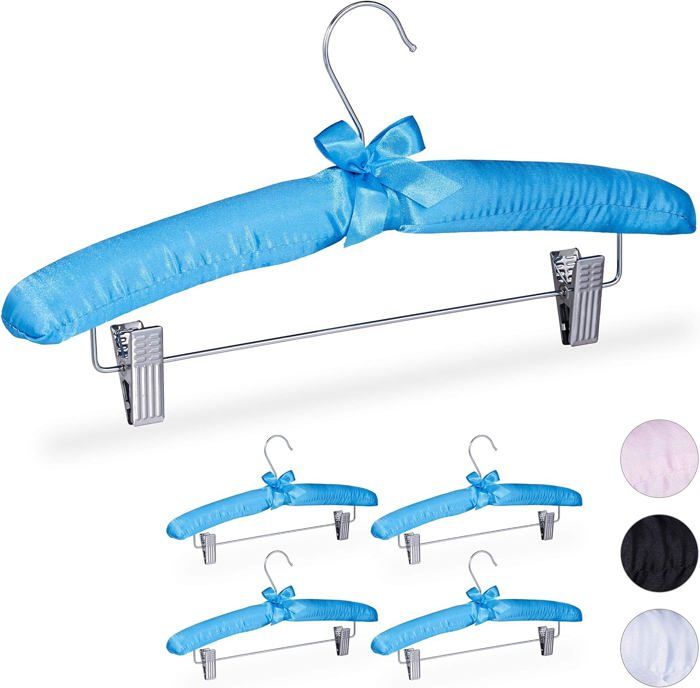 Cocomaya Lot De 5 Cintres En Satin, 43 Cm, Ivoire, En Soie Douce