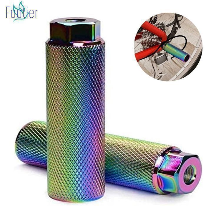 1 Paire Bike Pegs Antidérapantes en Alliage d'aluminium, BMX Pegs, Repose-Pieds Cylindriques pour Vélos BMX,Pédale de Vélo