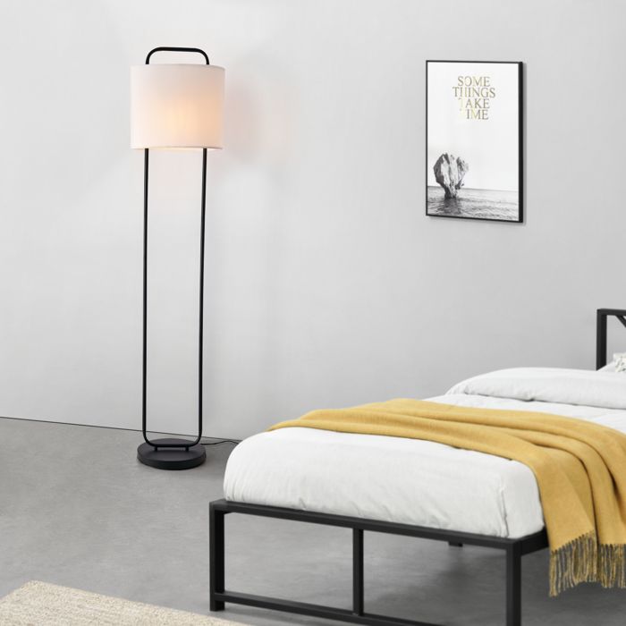 Lampadaire Meløy E27 hauteur 162 cm noir blanc