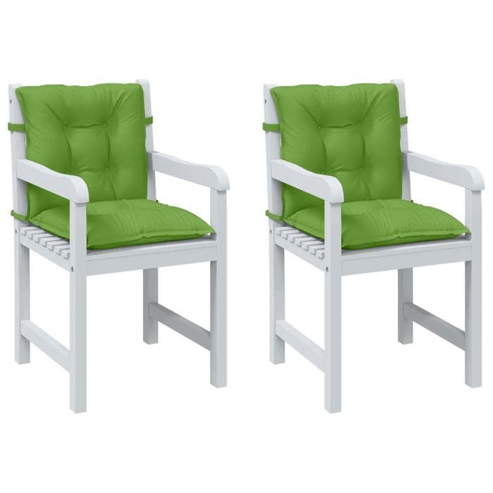 vidaXL Coussins de chaise à dossier bas lot de 2 mélangé tissu 4002394 - vue 2