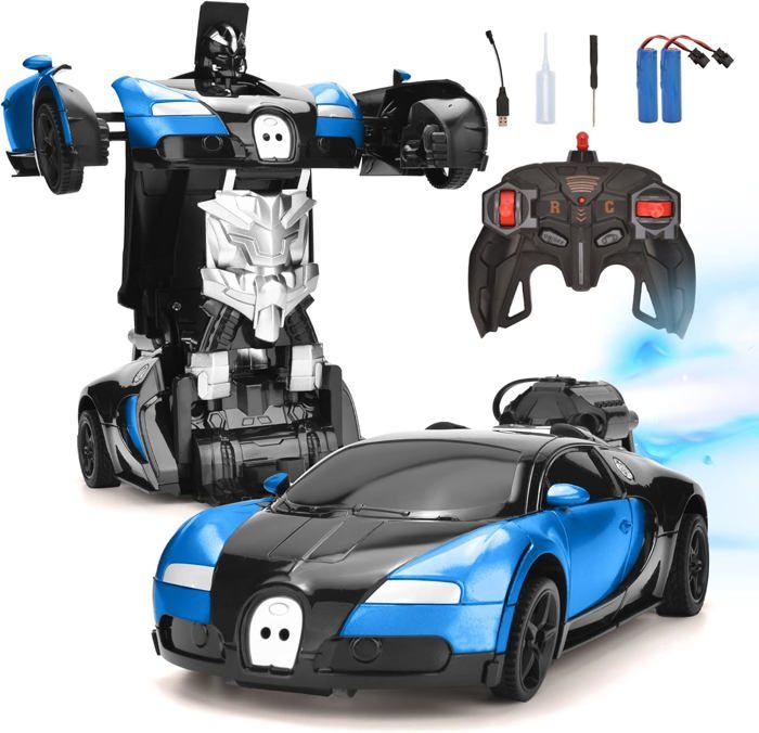 Voiture Télécommandée 2.4Ghz Transformable En Robot Police - Avec Lumières LED, Pour Enfants 8-16 Ans