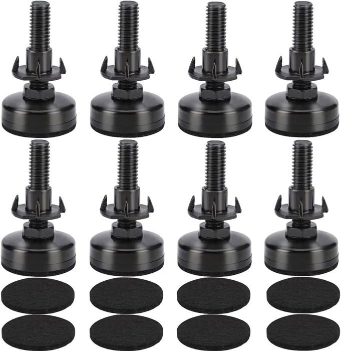 Lot de 8 pieds réglables pour meubles - Vis de réglage - Pieds de réglage avec écrou à enfoncer - Pour pieds de meubles en bois