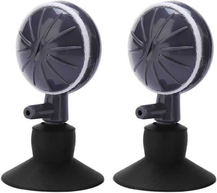 Lot de 2 disques à air en pierre avec ventouse, diffuseur d'air à bulles, rotatif et réglable, pour oxygène pour aquarium