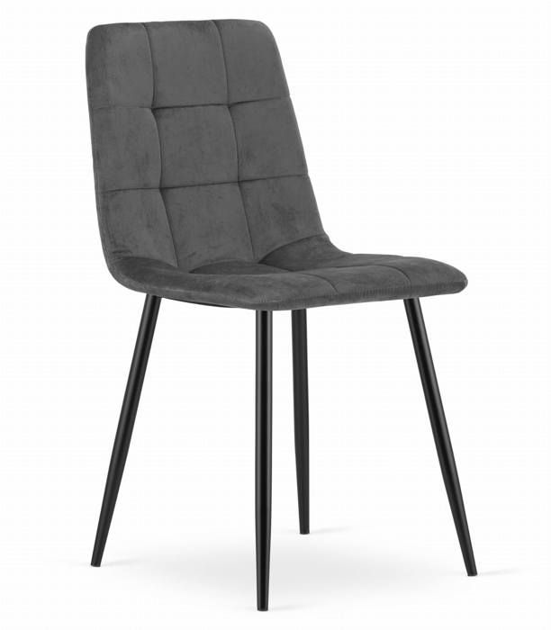 Chaise KARA - Velours Gris Foncé x 1