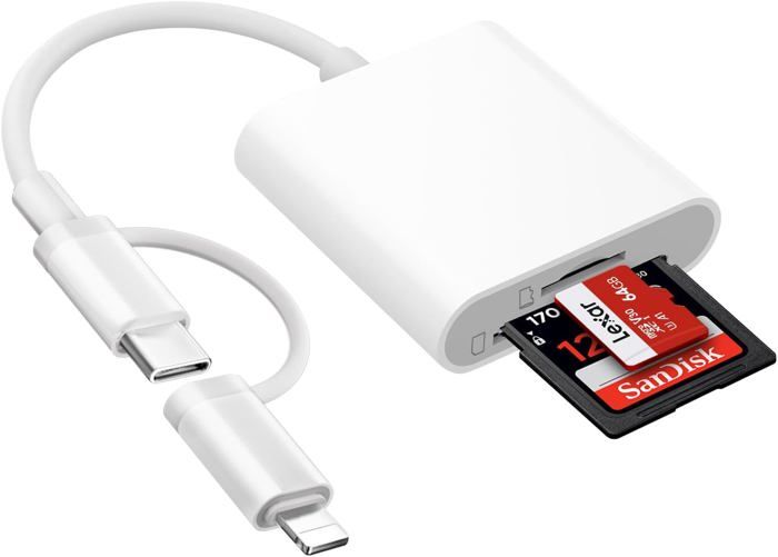 Adaptateur Lightning Pour Carte SD - Lecteur Pour IPhone/iPad - Plug & Play - Transfert Rapide De Photos/vidéos