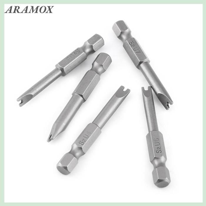 5 Pièces Douilles Magnétiques 1/4 Pouce 60 Mm - Porte-Forets Acier Inoxydable Super Puissants