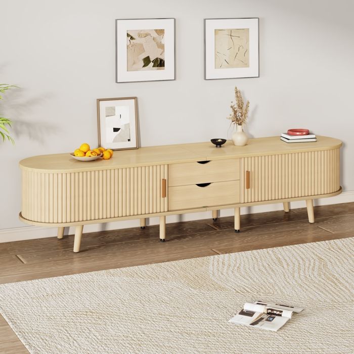 Meuble TV moderne avec grain de bois, lumières LED variables, 175 (L) x 31 (L) x 41 (H) cm | Leroy Merlin Meuble TV moderne avec grain de bois, lumières LED variables, 175 (L) x 31 (L) x 41 (H) cm | Leroy Merlin