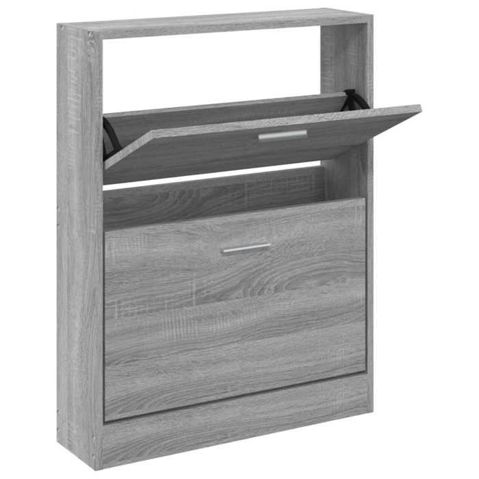 Armoire à chaussures/Meuble de rangement Contemporain Sonoma gris 59x17x81 cm Bois dingénierie（4116116）ZKY